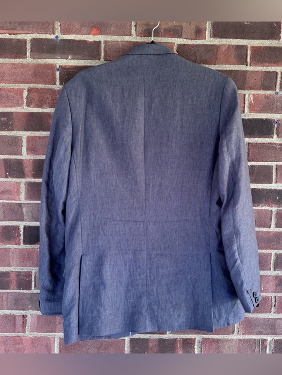 H&M 100% Linen Blazer Mens 42R Gray Summer Lightweight Jacket - Picture 5 of 10